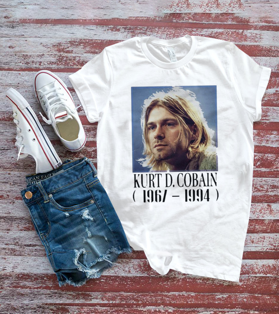 Vintage Kurt D. Cobain 1967-1994 Memorial Painting T-Shirt
