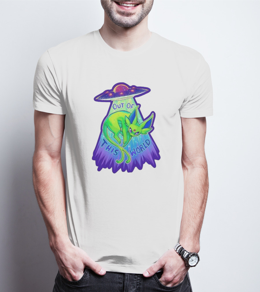 Espeon Out Of This World UFO Beam T-Shirt