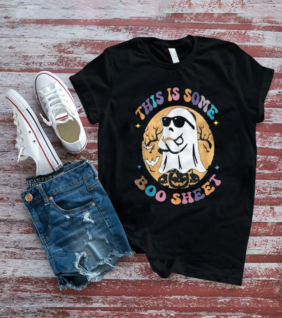 This Is Some Boo Sheet Ghost With Sunglasses And Pumpkins Halloween T-Shirt