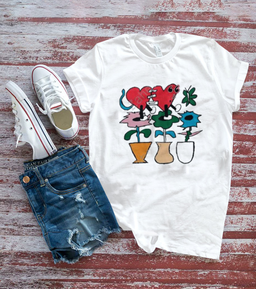 Knuckle Puck Losing What We Love New Red Heart Green Flowers Blue Blooms T-Shirt