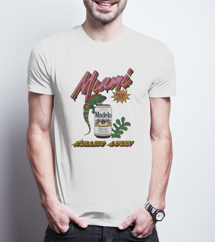 Miami 23 Iguana Modelo Rolling Loud T-Shirt