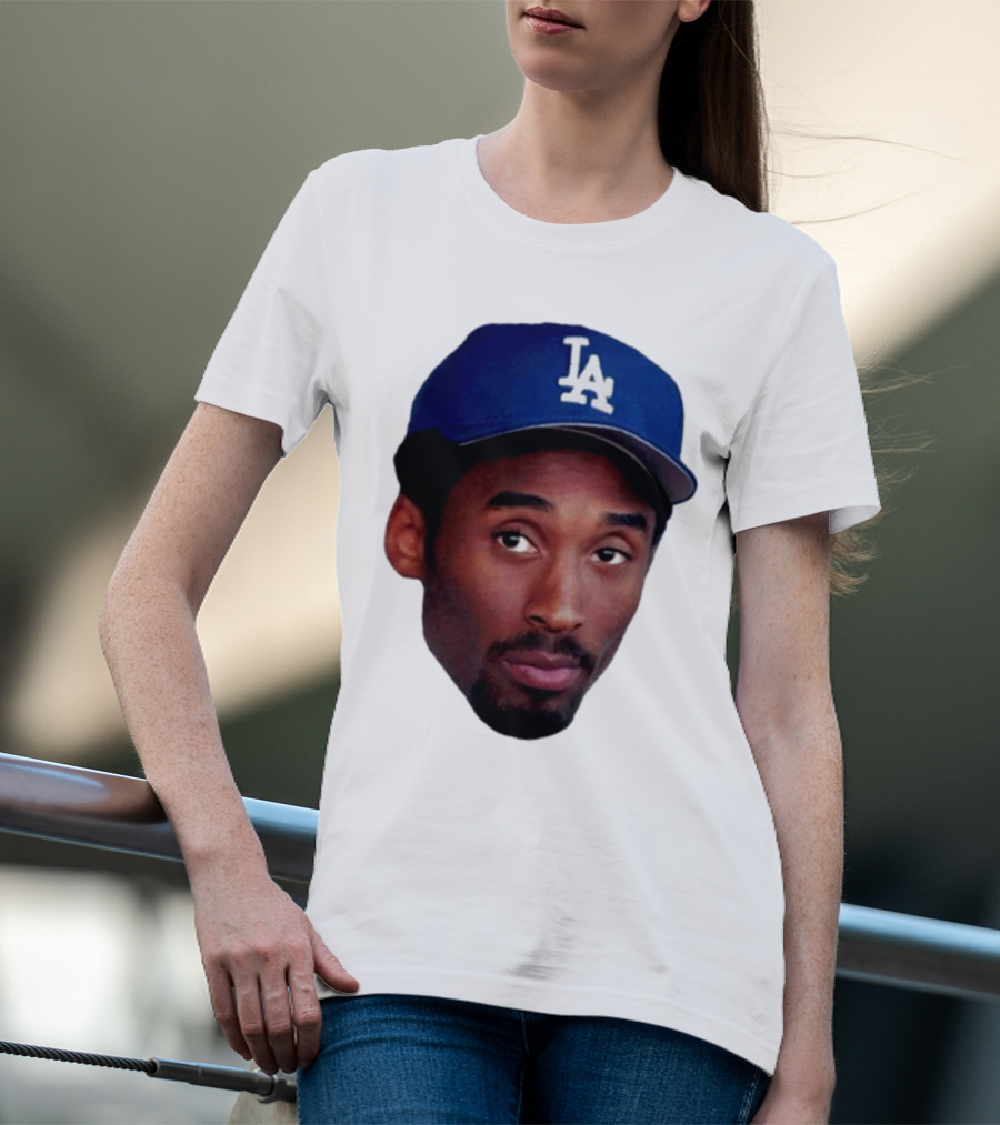 Kobe Bryant In LA Dodgers Hat T-Shirt