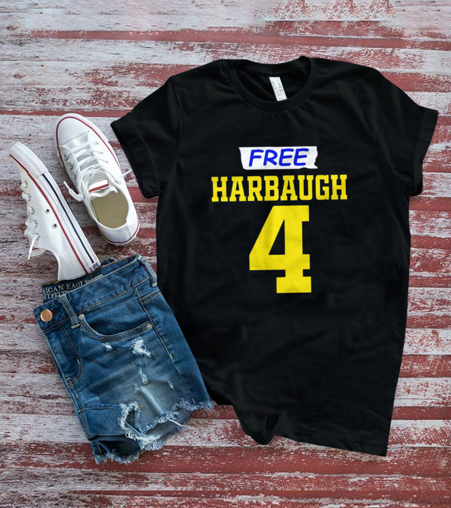 J.J. McCarthy Free Harbaugh 4 Yellow T-Shirt
