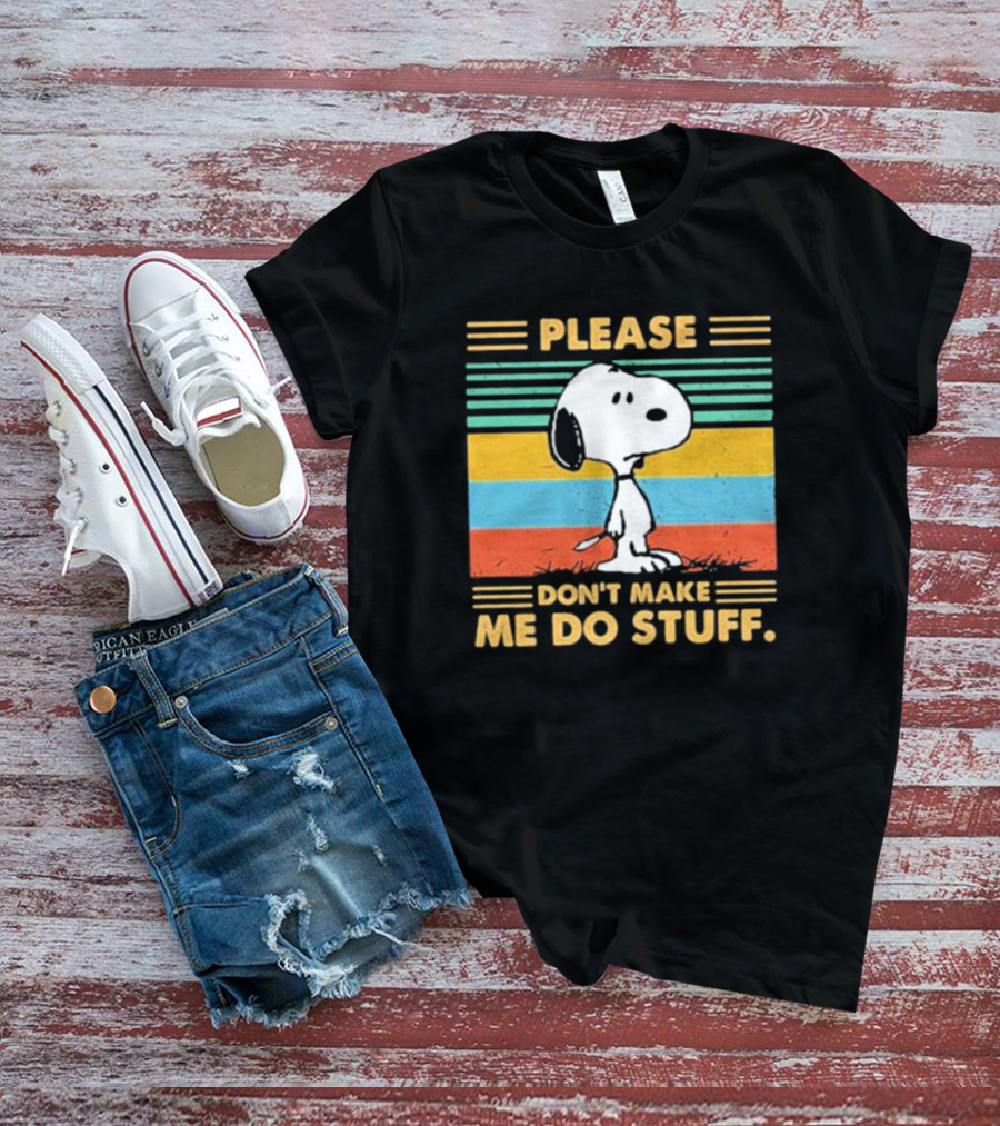 Snoopy Please Don’t Make Me Do Stuff Vintage Retro Colors T-Shirt