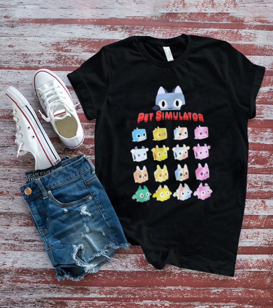 Alex Tanooki Pet Simulator Cute Colorful Kitty 16 Collection T-Shirt