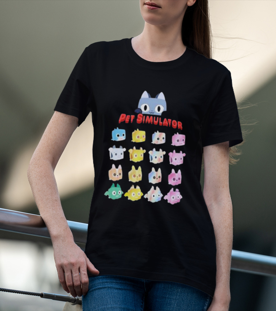 Alex Tanooki Pet Simulator Cute Colorful Kitty 16 Collection T-Shirt