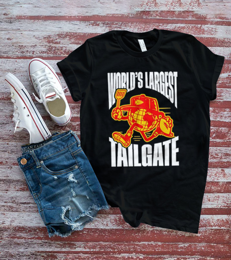 World's Largest Tailgate Football Globe And Spatula T-Shirt