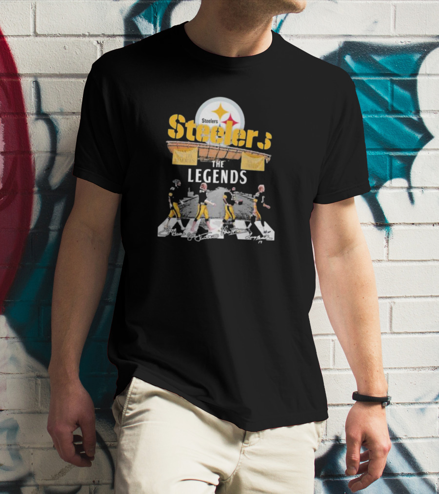 Pittsburgh Steelers The Legends Abbey Road Thank You For The Memories Signatures T-Shirt