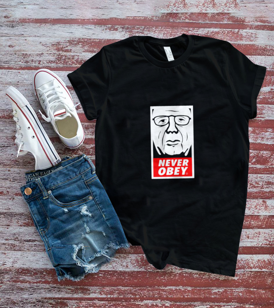 NEVER OBEY Large Print Iconic T-Shirt
