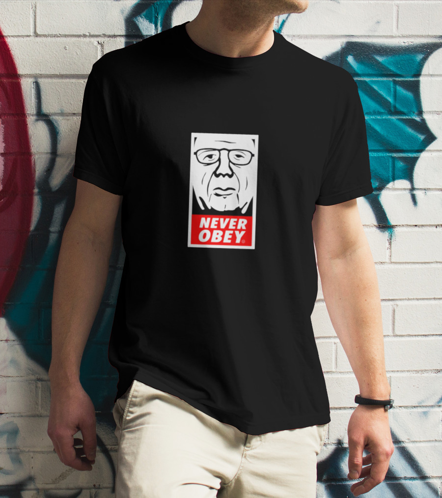 NEVER OBEY Large Print Iconic T-Shirt