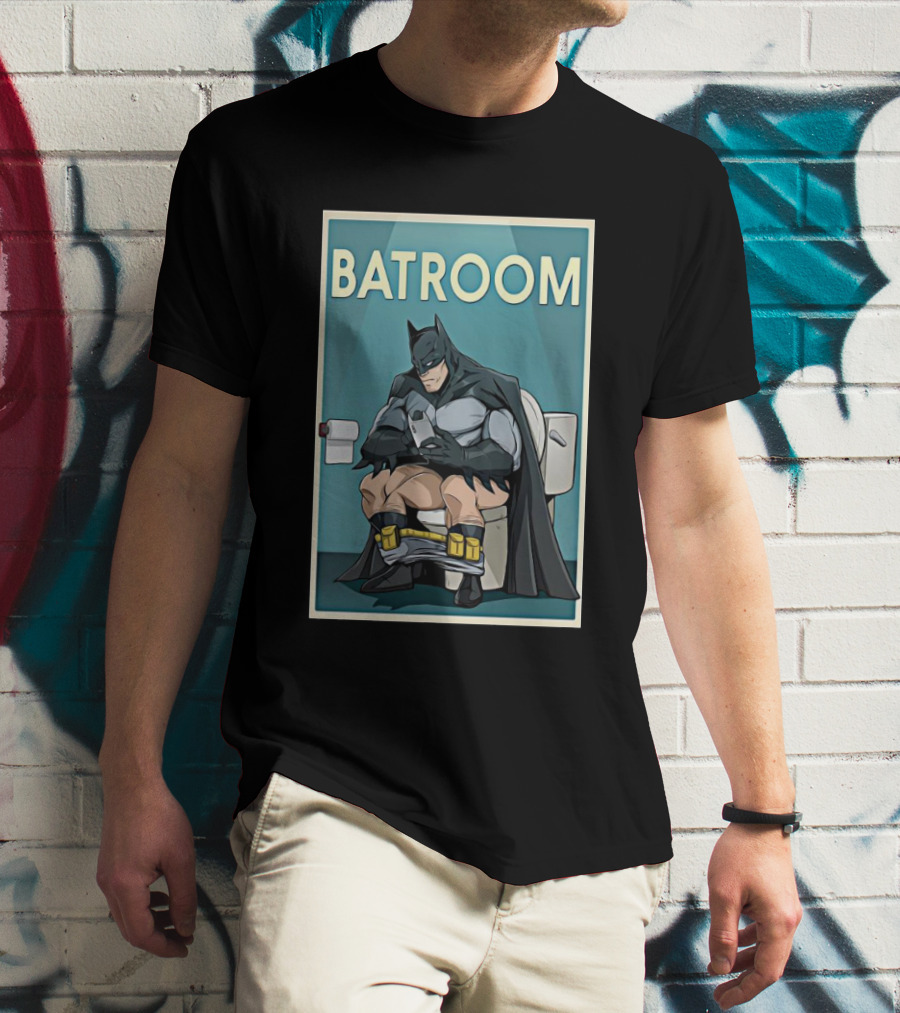 Batman Toilet Batroom Comic Panel T-Shirt