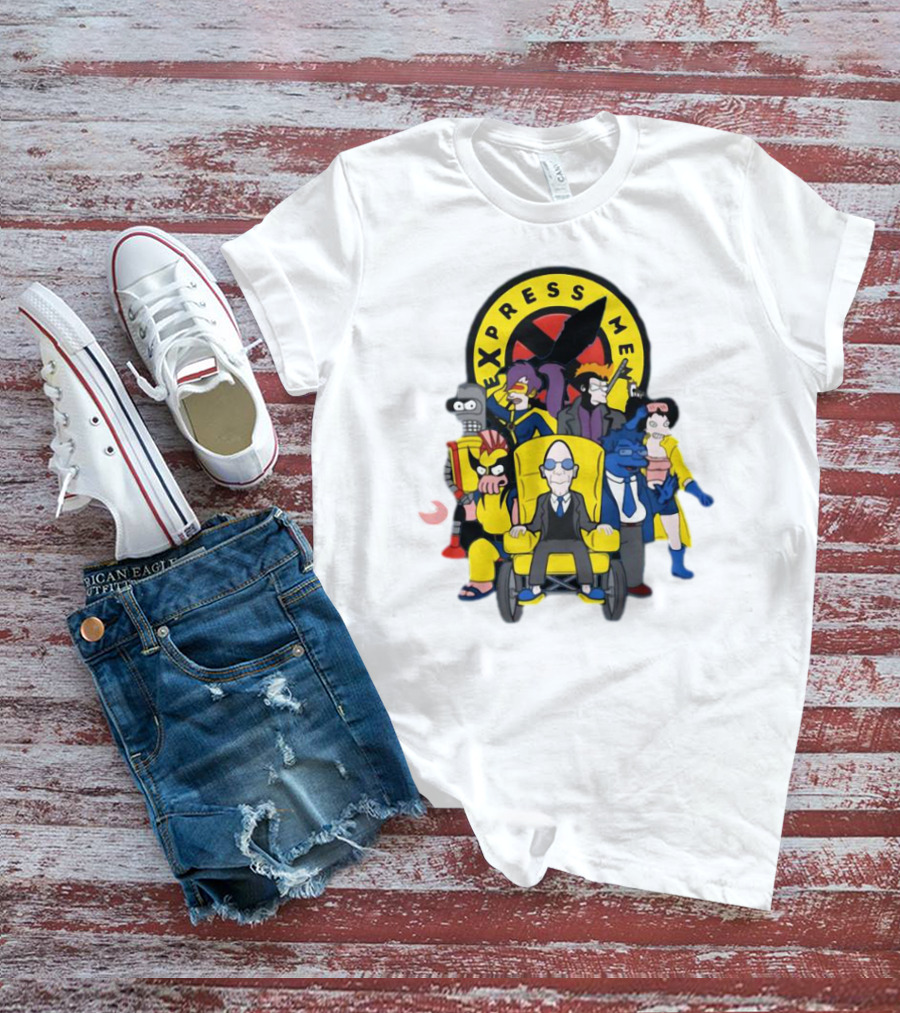 Express Men Futurama Meets X-Men Crossover Ensemble T-Shirt