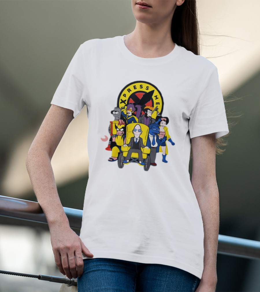 Express Men Futurama Meets X-Men Crossover Ensemble T-Shirt