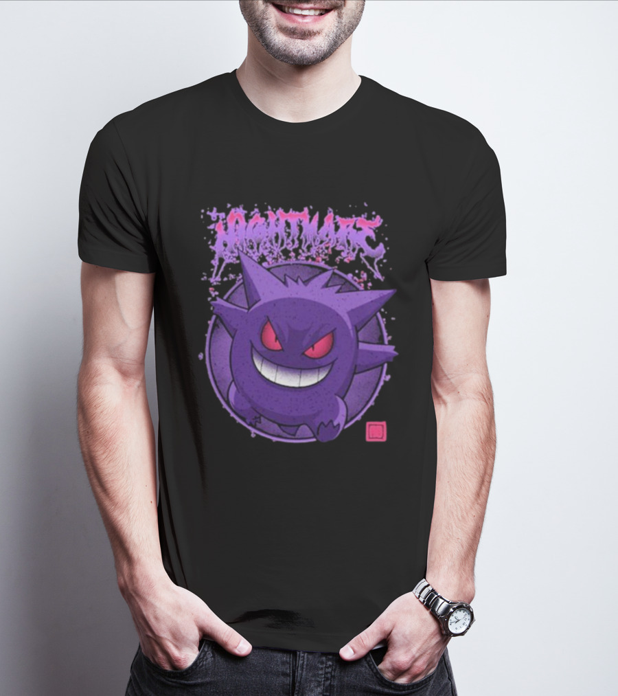 Pokemon Gengar Nightmare Purple Grinning Smirk T-Shirt