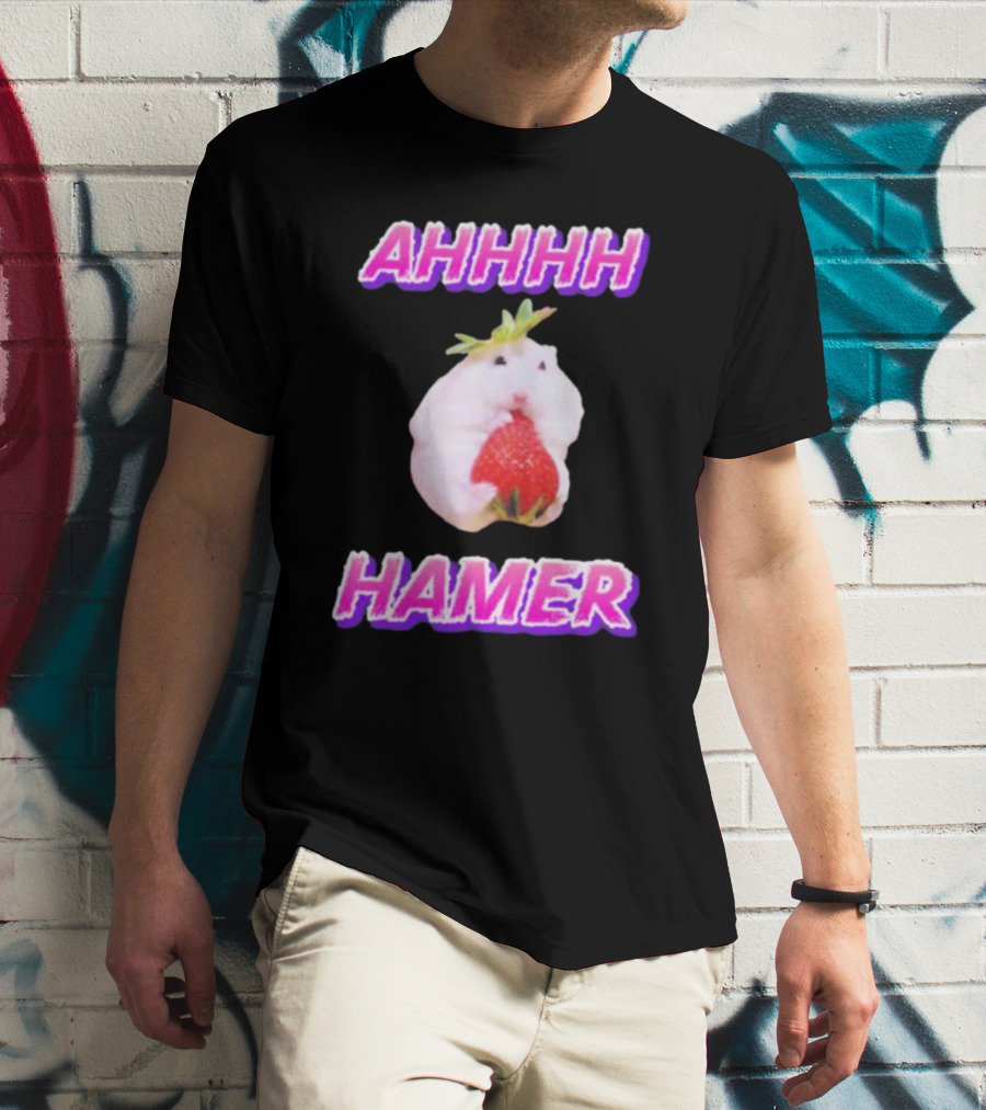 Ahhhh Hamer Strawberry Holding Hamer T-Shirt