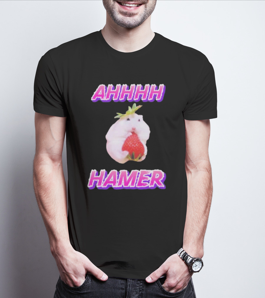 Ahhhh Hamer Strawberry Holding Hamer T-Shirt