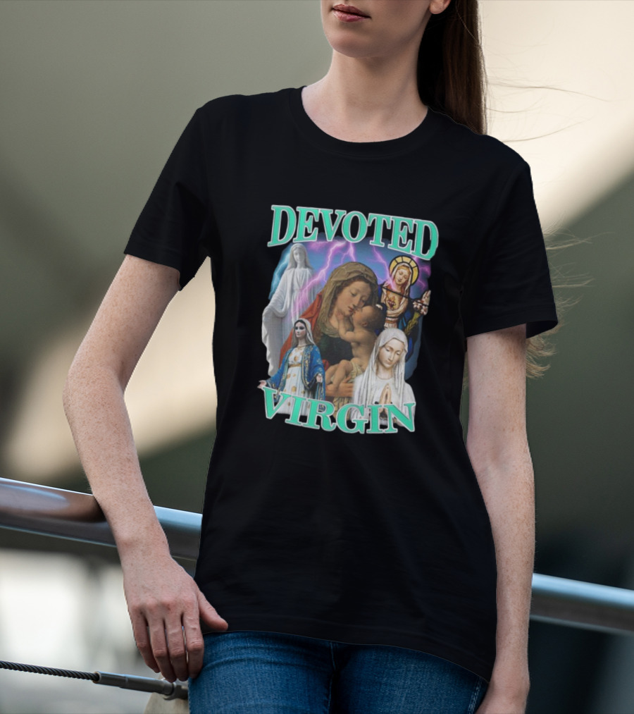 Devoted Virgin Mary Iconic Religious T-Shirt