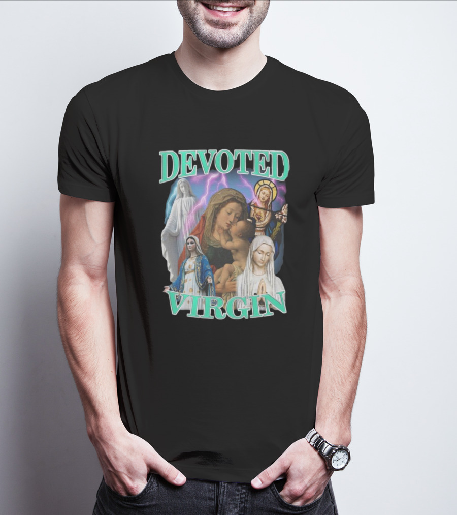 Devoted Virgin Mary Iconic Religious T-Shirt