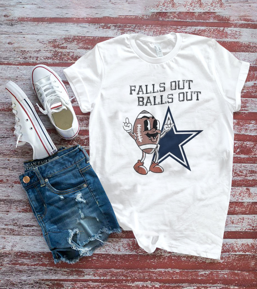Falls Out Balls Out Football Star T-Shirt