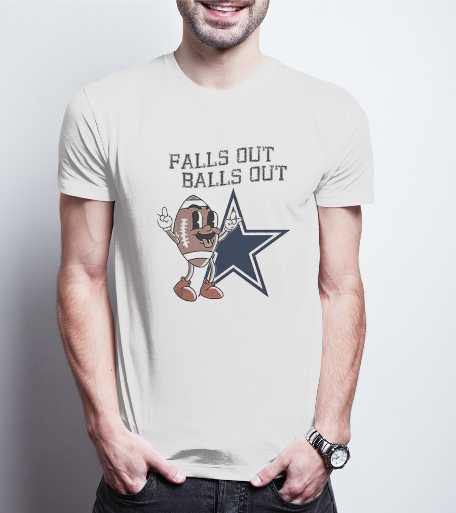 Falls Out Balls Out Football Star T-Shirt