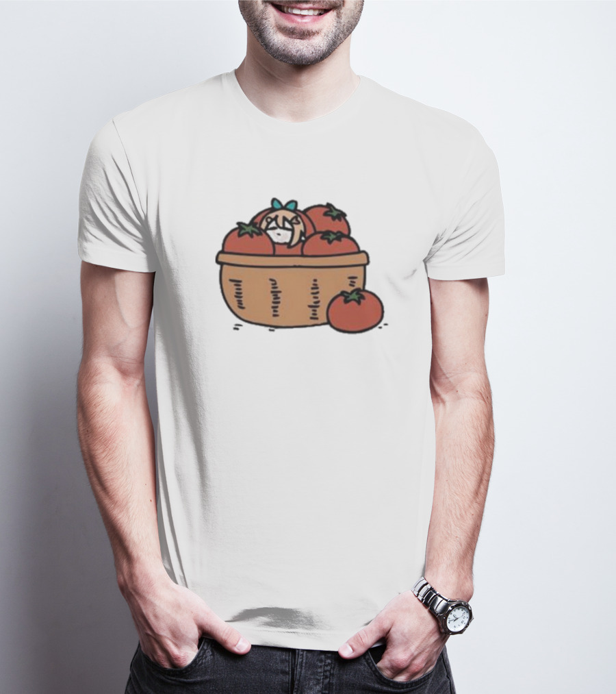 Pomato Anime Character In Tomato Basket T-Shirt