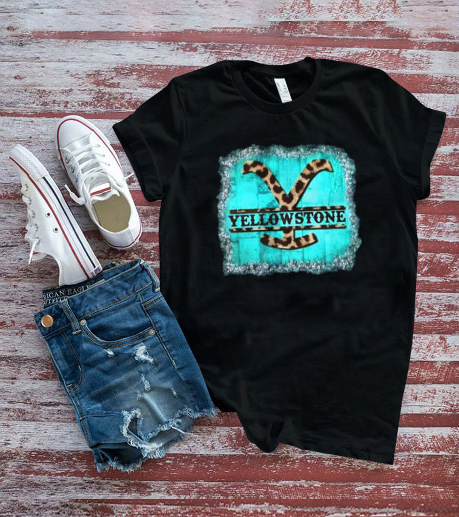Yellowstone Turquoise Leopard Print T-Shirt