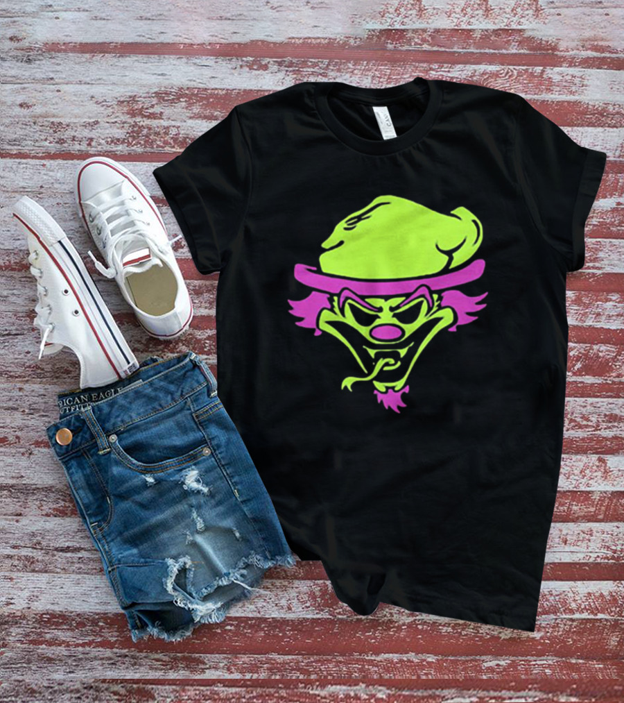 The Rock Insane Clown Posse Riddle Box Neon Face T-Shirt