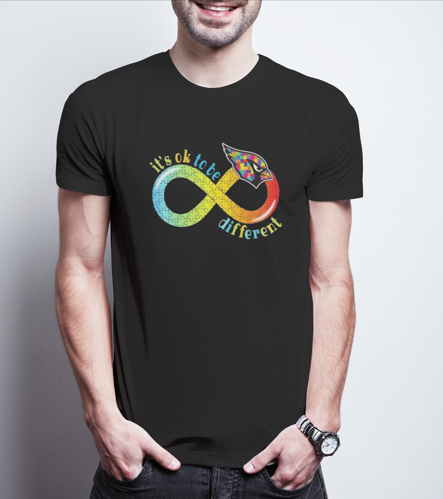 Arizona Cardinals Autism Awareness Infinity Symbol It’s Ok To Be Different T-Shirt