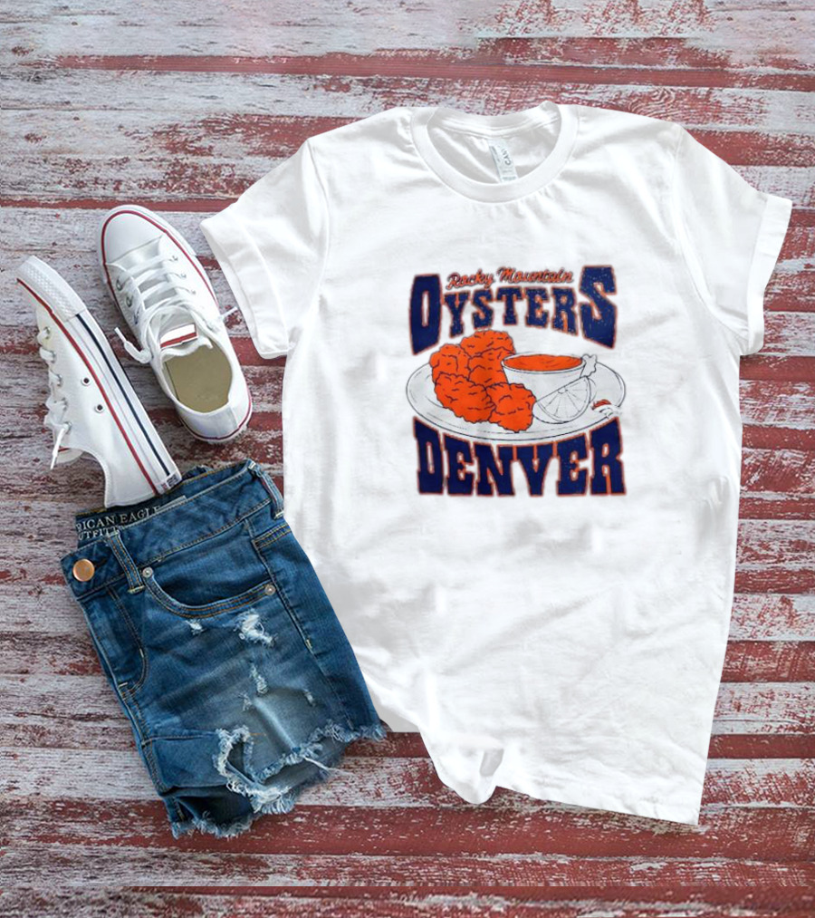 Rocky Mountain Oysters Denver Broncos NFL X Guy Fieri Flavortown Homage Gray Tri-Blend T-Shirt