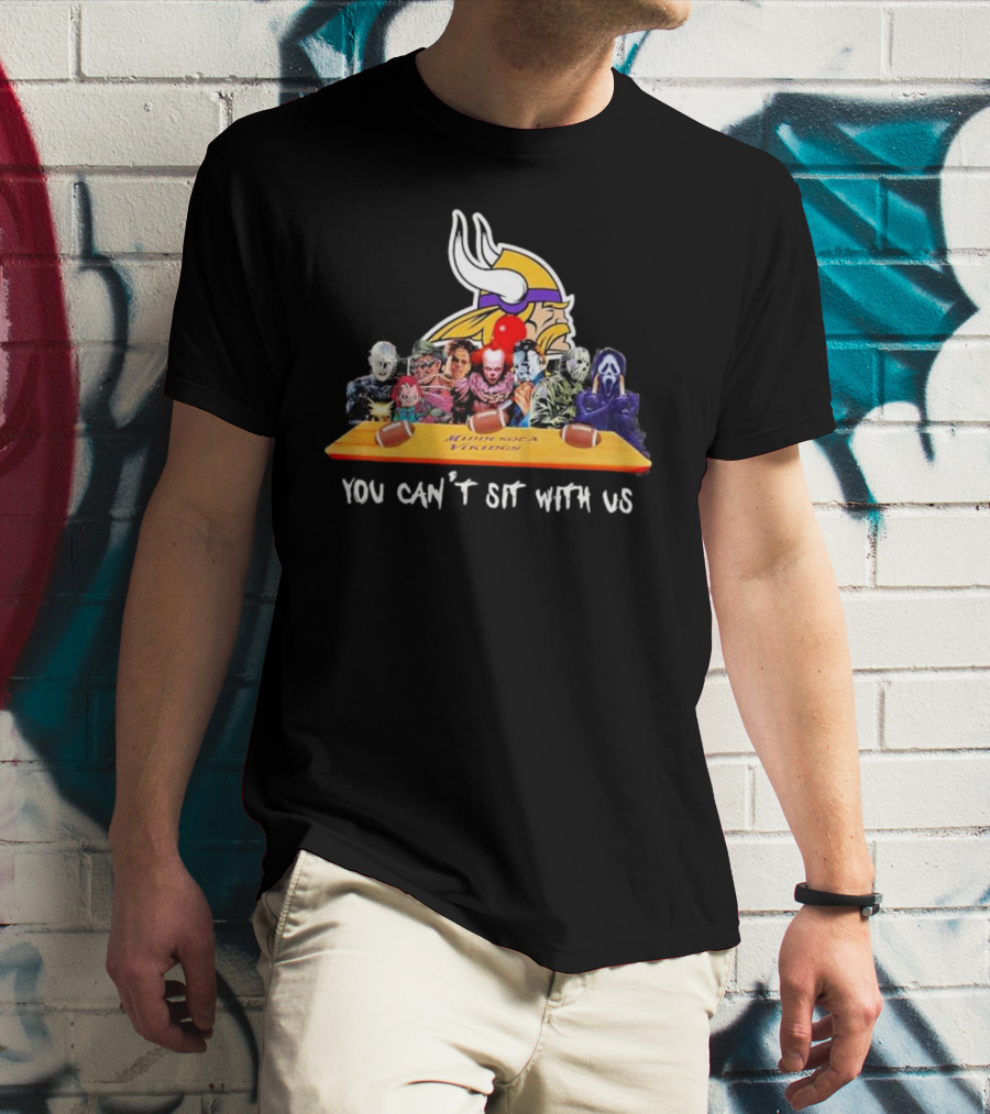 Minnesota Vikings Horror Characters You Can't Sit With Us T-Shirt