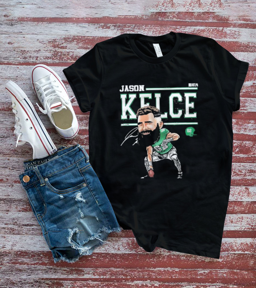 Jason Kelce Philadelphia NFLPA Cartoon 62 T-Shirt