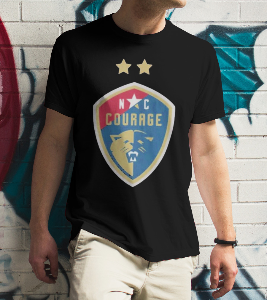 NC Courage Logo Two Stars T-Shirt