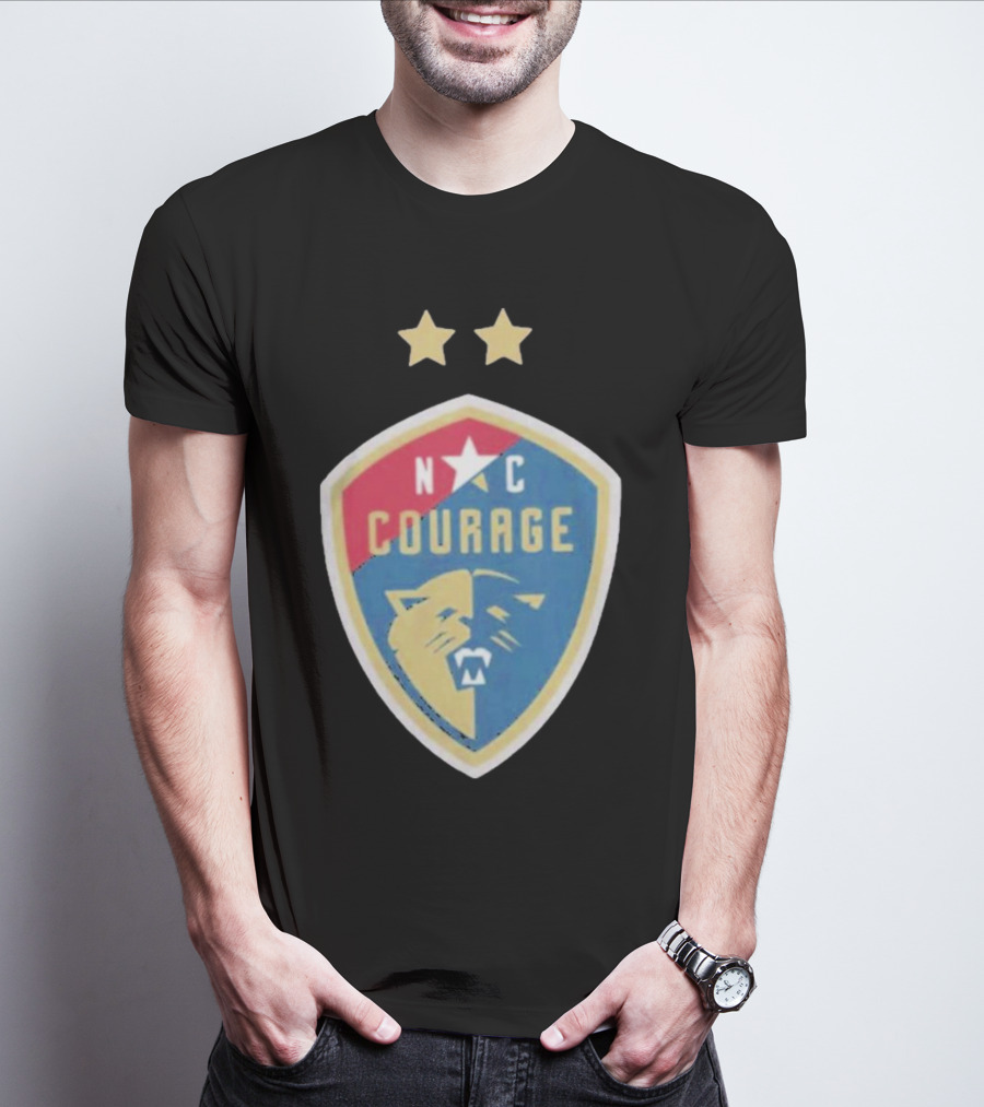 NC Courage Logo Two Stars T-Shirt