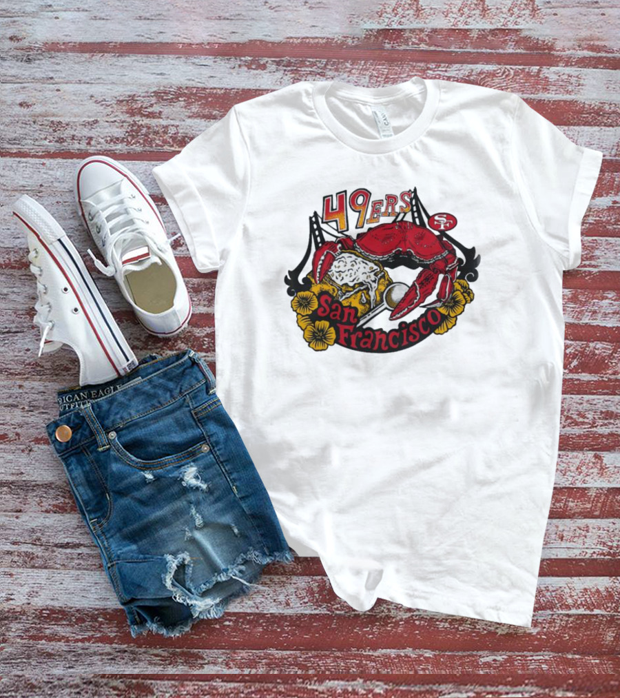San Francisco 49ers NFL X Guy Fieri Flavortown Crab Bridge T-Shirt