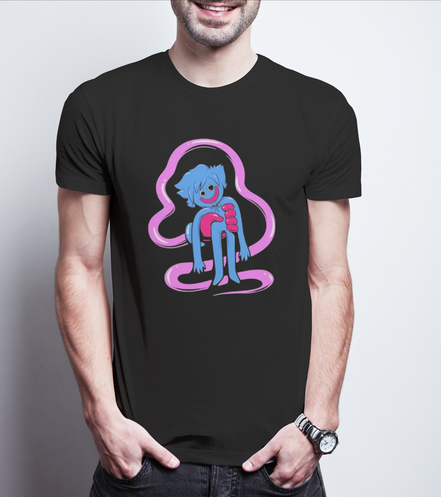 Shark Robot Oney’s Playtime Huggy Wuggy Blue Pink Character T-Shirt