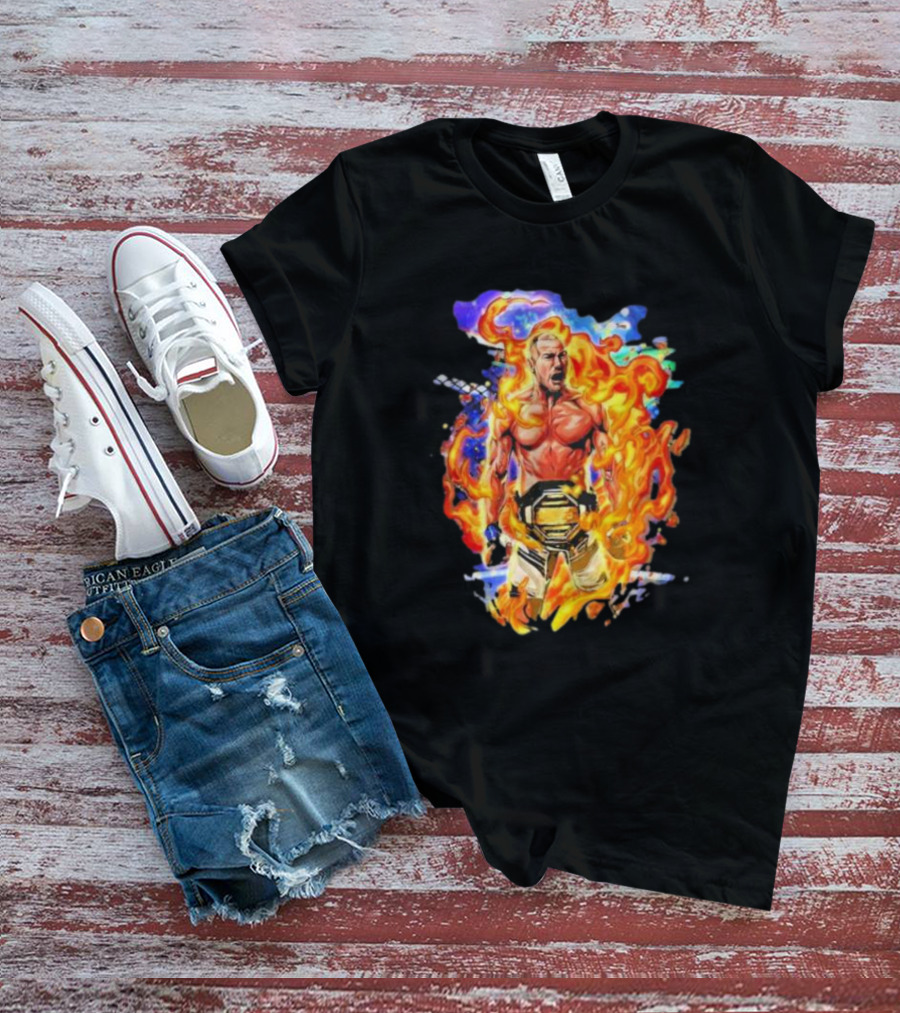 Sean Strickland Fiery Champion UFC Belt Flames T-Shirt
