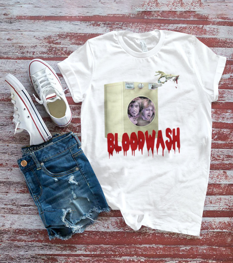 Puppet Combo Bloodwash Horror Laundry Machine With Faces And Monster Hand T-Shirt