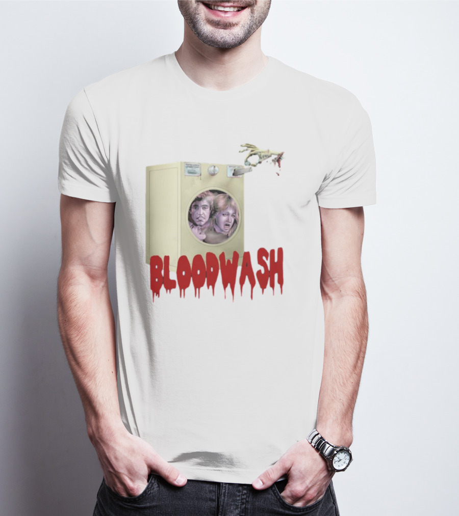 Puppet Combo Bloodwash Horror Laundry Machine With Faces And Monster Hand T-Shirt