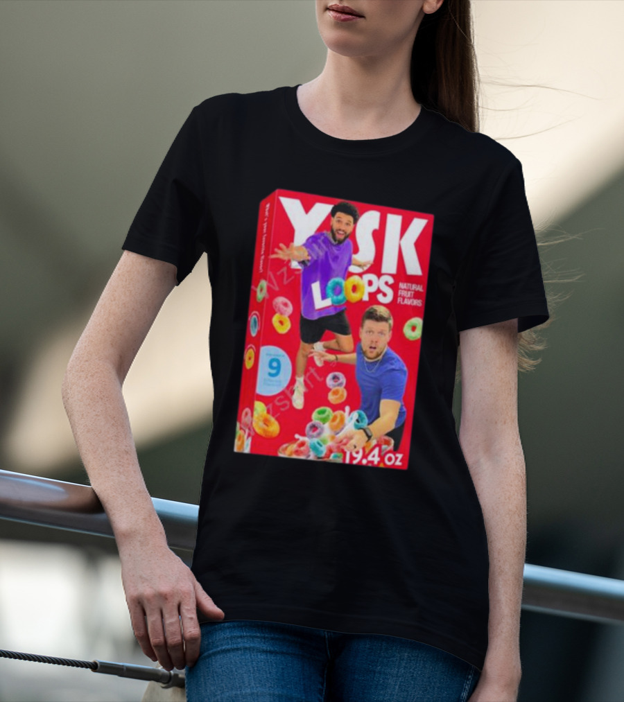 Ysk Loops Cereal Box You Should Know Podcast Natural Fruit Flavors T-Shirt