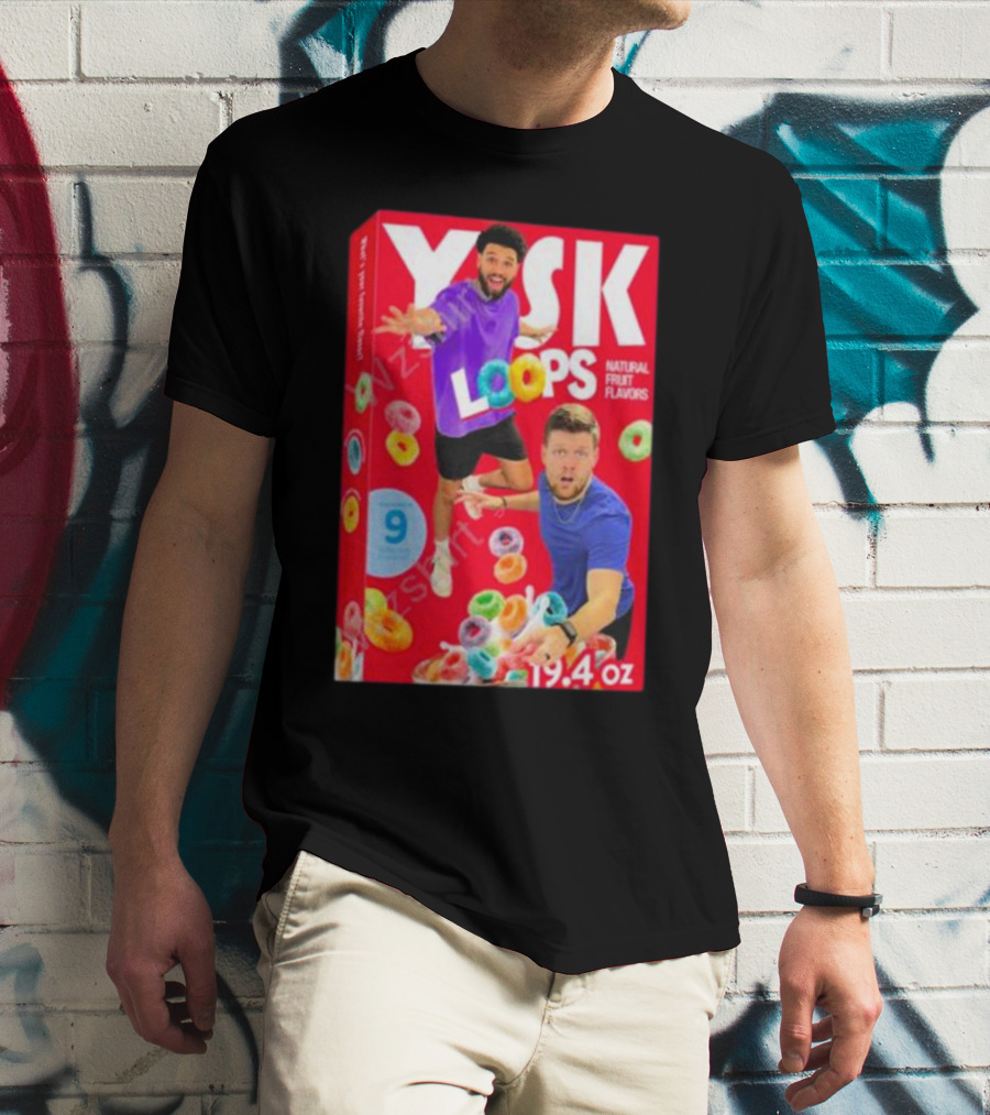 Ysk Loops Cereal Box You Should Know Podcast Natural Fruit Flavors T-Shirt
