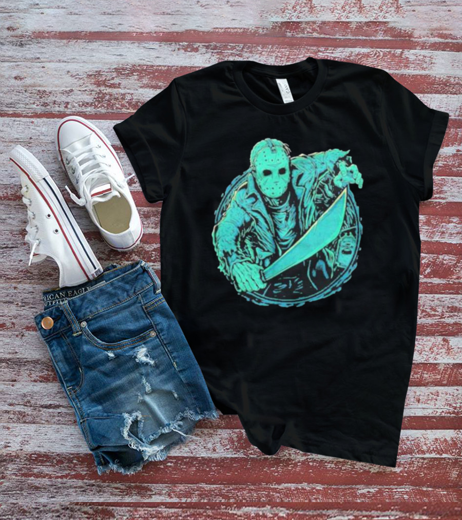 Crystal Lake Slasher Jason Masked Machete Horror T-Shirt