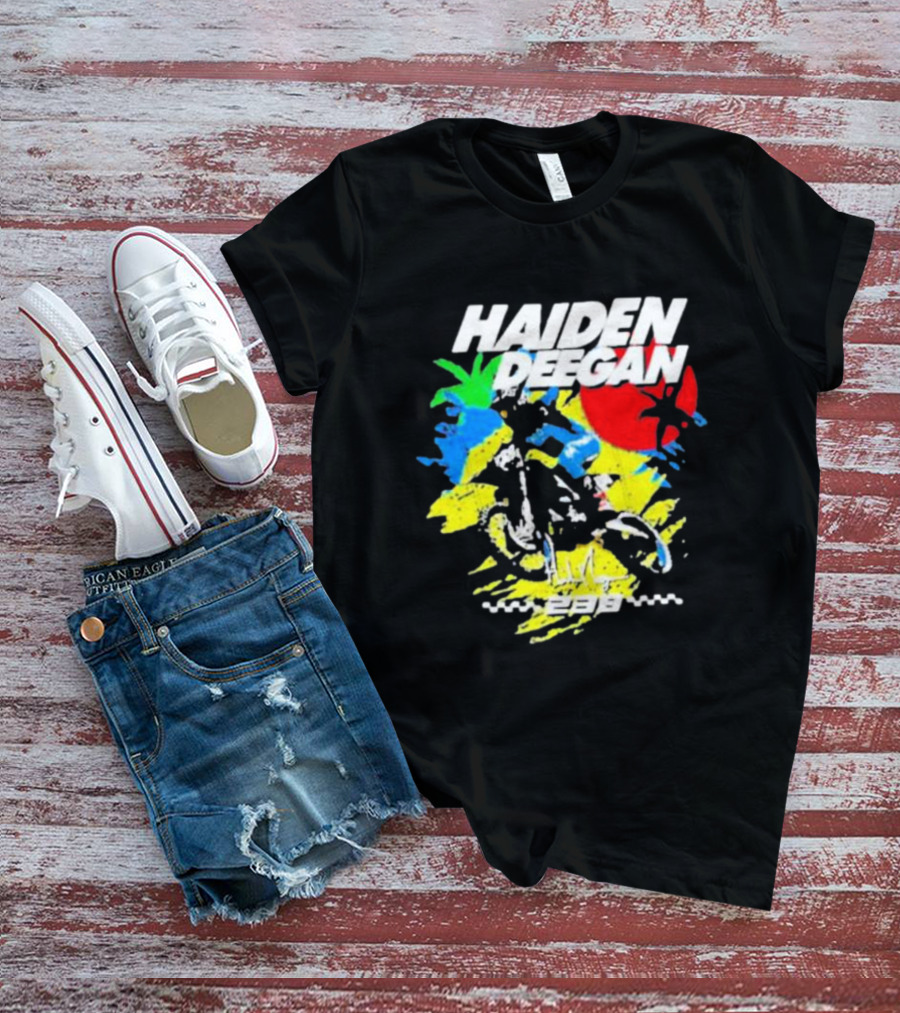 Haiden Deegan 38 Colorful Motocross Art With Sun And Palm Elements T-Shirt