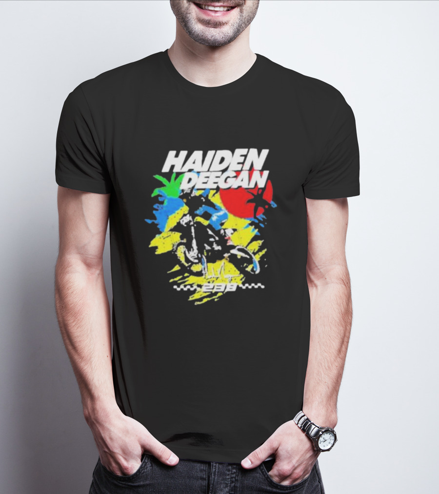 Haiden Deegan 38 Colorful Motocross Art With Sun And Palm Elements T-Shirt