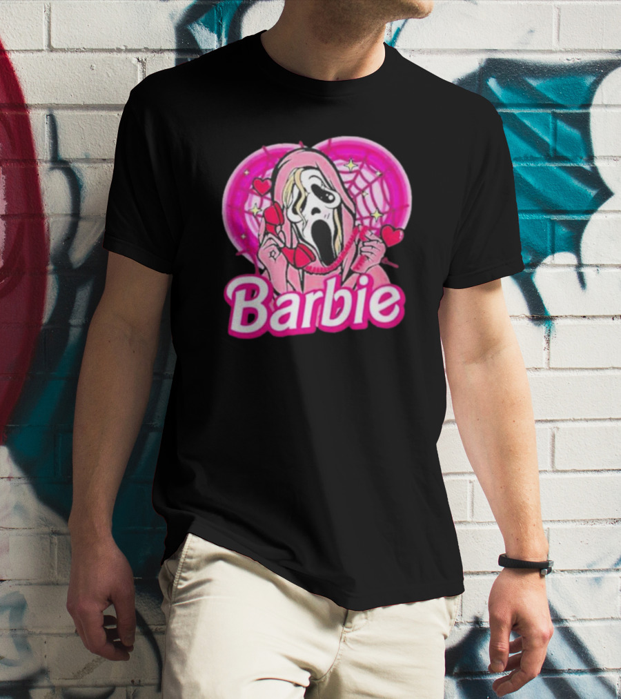 Barbie Pink Doll Ghost Face Horror Doll Characters T-Shirt