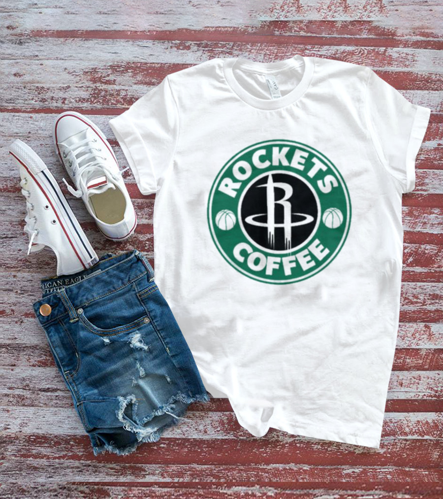 Houston Rockets Coffee Parody Logo Basketball T-Shirt