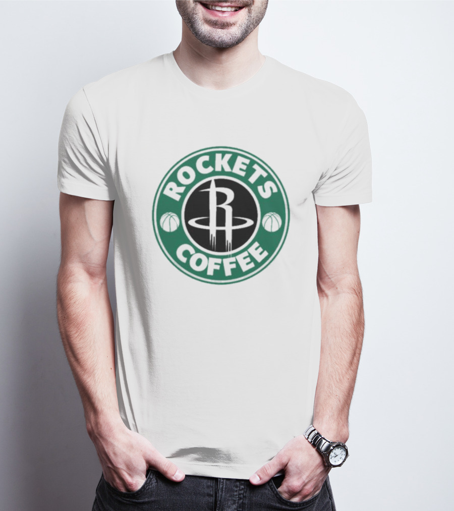 Houston Rockets Coffee Parody Logo Basketball T-Shirt