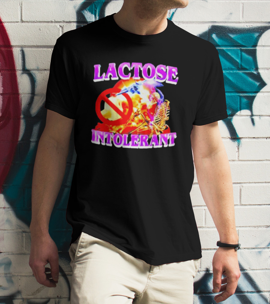 Lactose Intolerant Explosion Skeleton No T-Shirt