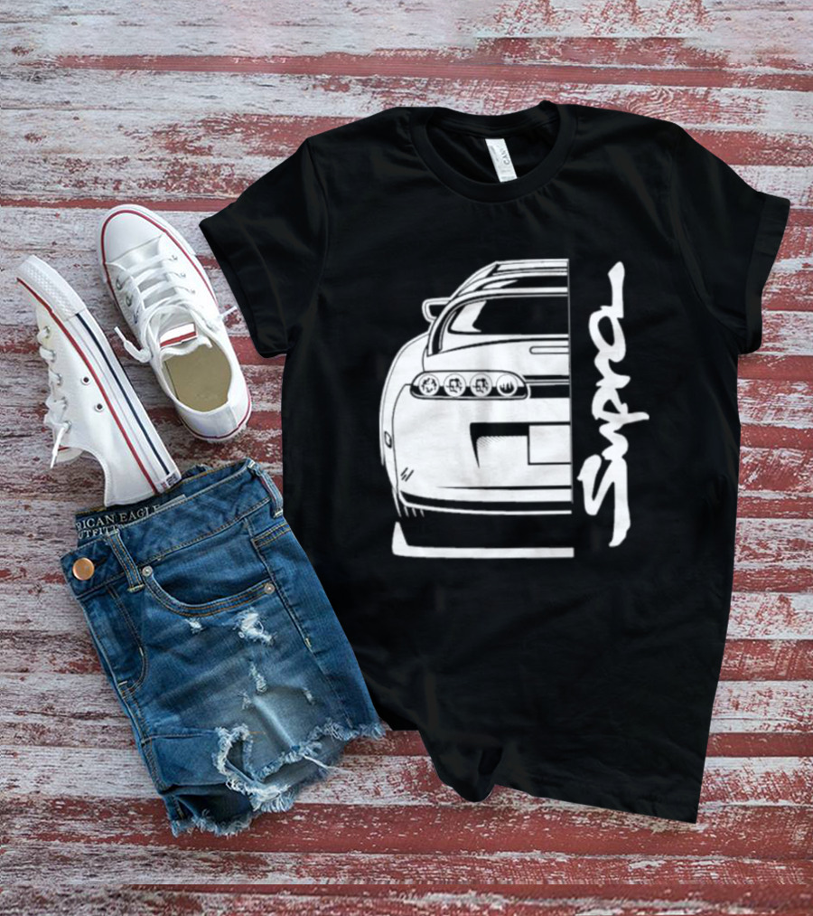 Toyota Supra Mk4 JDM Rear View Supra Text T-Shirt