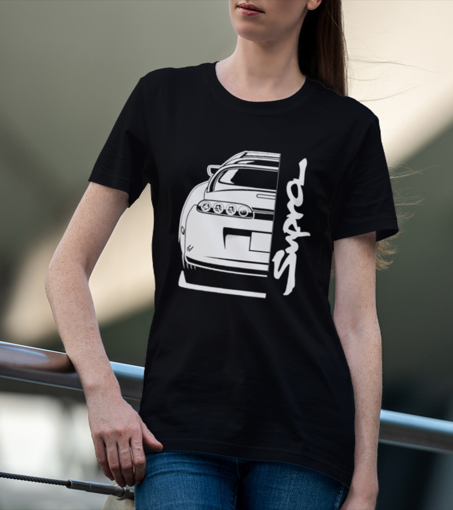 Toyota Supra Mk4 JDM Rear View Supra Text T-Shirt