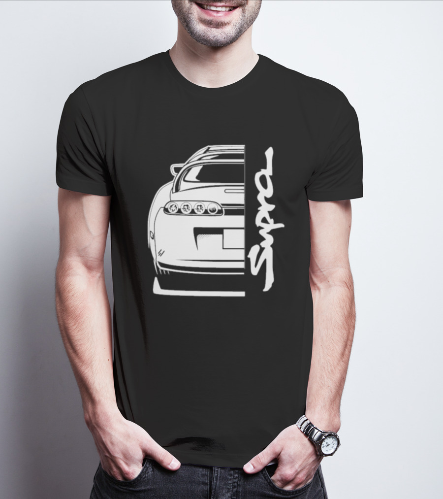 Toyota Supra Mk4 JDM Rear View Supra Text T-Shirt